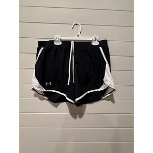 Under Armour Womens Black Loose HeatGear Running Athletic‎ Shorts LG